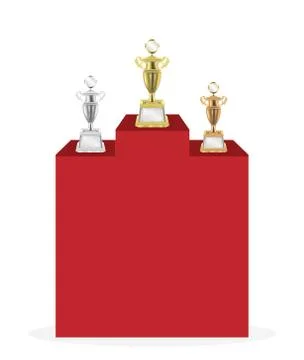 Gold silver bronze trophy Stock Illustration