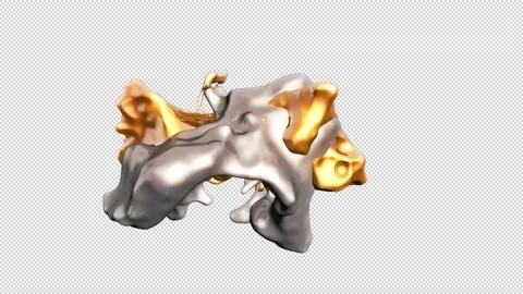 Gold Silver Fluid Alpha Channel Stock Footage 150731366