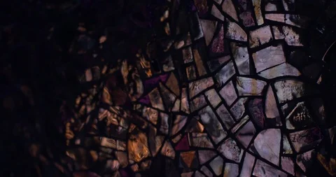 Gold silver light patterns on iridescent holographic mosaic Stock Footage 85642959