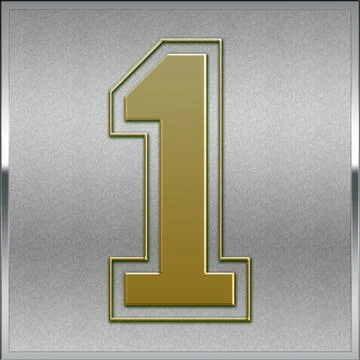 Gold on silver number 1 position, place sign Stock Illustration