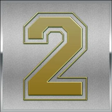 Gold on silver number 2 position, place sign Stock Illustration