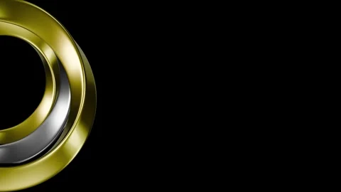 Gold &amp; Silver Rings Orbital Flow Stock Footage 295353867