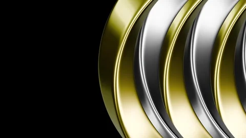 Gold &amp; Silver Rings Orbital Flow Stock Footage 295354039
