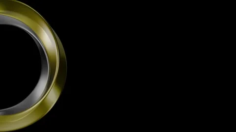 Gold &amp; Silver Rings Orbital Flow Stock Footage 295354425