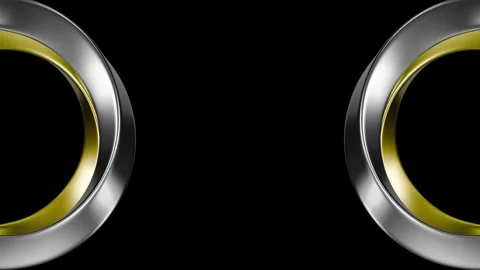 Gold &amp; Silver Rings Orbital Flow Stock Footage 295354626