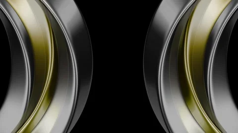Gold &amp; Silver Rings Orbital Flow Stock Footage 295354710
