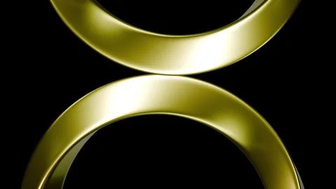 Gold &amp; Silver Rings Orbital Flow Stock Footage 295354711