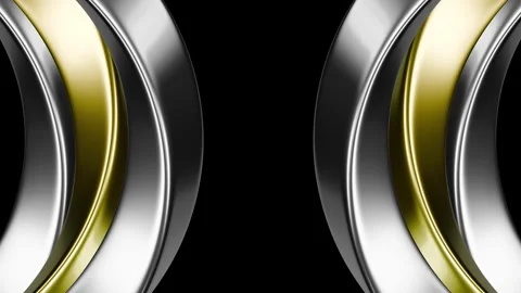 Gold &amp; Silver Rings Orbital Flow Stock Footage 295354712