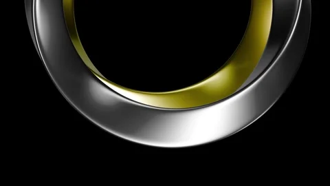Gold &amp; Silver Rings Orbital Flow Stock Footage 295354714