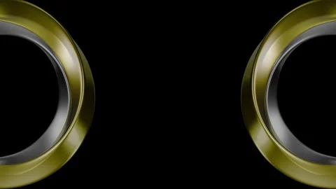 Gold &amp; Silver Rings Orbital Flow Stock Footage 295354783
