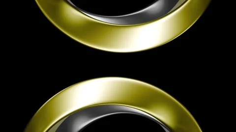 Gold &amp; Silver Rings Orbital Flow Stock Footage 295354795