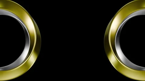 Gold &amp; Silver Rings Orbital Flow Stock Footage 295354908