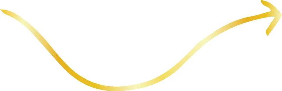 Gold Simple thin arrow variation illustration Illustrazione stock