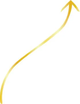 Gold Simple thin arrow variation illustration Illustrazione stock