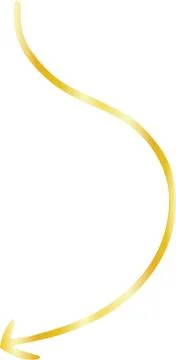 Gold Simple thin arrow variation illustration Illustrazione stock