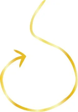 Gold Simple thin arrow variation illustration Illustrazione stock