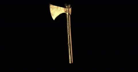 Gold single-bit forest axe Stock Footage 155901981