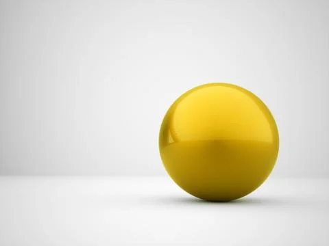 Gold single sphere concept rendered Stock Illustration