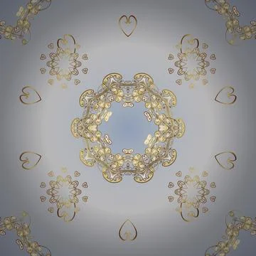 Gold Sketch on texture background.Damask pattern repeating background. Golden el Illustrazione stock