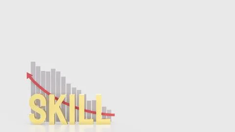 The Gold skill and chart for Business concept 3d Rendering.. Stockillustratie