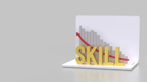 The Gold skill and chart for Business concept 3d Rendering.. Stockillustratie