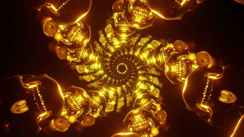 Gold Skull Dance VJ Background Stock Footage 150512672