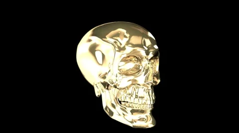 Gold skull Stock Footage 8523650