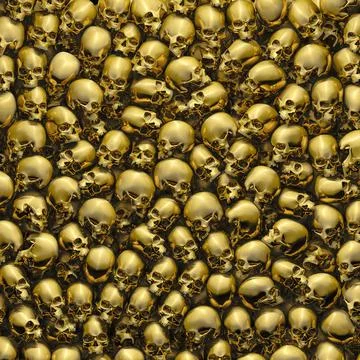 Gold skulls background Illustrazione stock