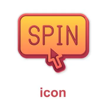 Gold Slot machine spin button icon isolated on white background. Vector Stock Illustration