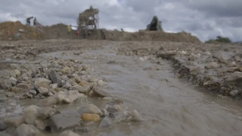 Gold Sluicing Stock Footage 95584262