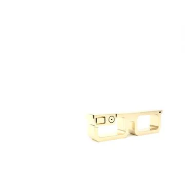 Gold Smart glasses mounted on spectacles icon isolated on white background. W Stock Illustration
