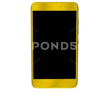 Gold Smartphone İsolated On White Stock Illustration