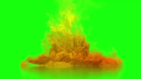 Gold smoke green screen background 4k Stock Footage 251123488