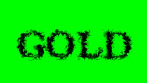 Gold smoke text effect green isolated background Stock Footage 138722939