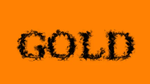 Gold smoke text effect orange isolated background Stock Footage 138722941