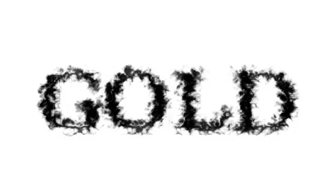 Gold smoke text effect white isolated background Stock Footage 138722946