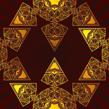 Gold snowflake art deco Stock-Illustration