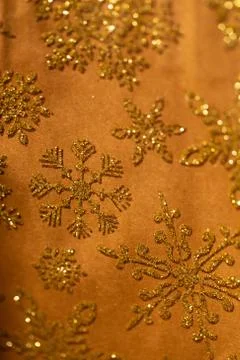 Gold snowflake glitter pattern Stock Photos
