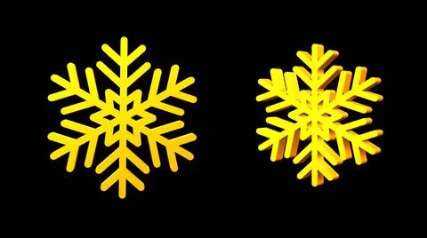 Gold snowflake with gradient. Festive 3d render symbol of new year and christmas Illustrazione stock