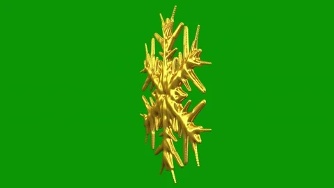 Gold snowflake green background screen snowflorer object statue bunch flowers Stock Footage 314067623