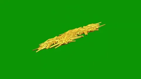 Gold snowflake green background screen snowflorer object dragon crocodile horse Stock Footage 314067625