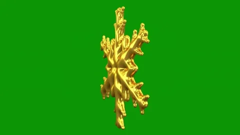 Gold snowflake green screen object golden trophy statue splash animated Stock Footage 314067614