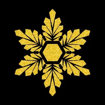 Gold snowflake over black Illustration