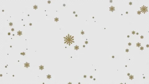 Gold snowflake rainfall animation. snow microscopic for christmas animation Stock Footage 269432544