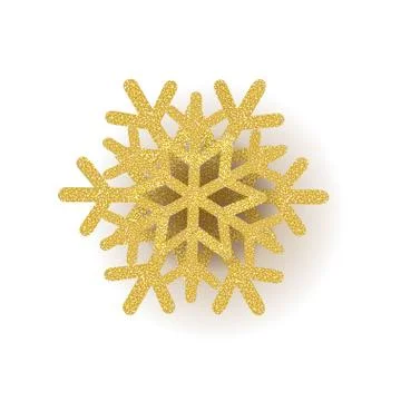 Gold Snowflake With White Background Stock Illustration
