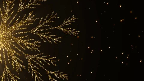 Gold snowflakes background. Loop Stock Footage 81292946