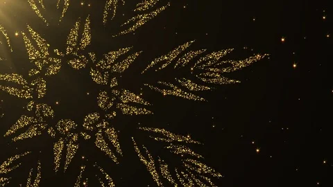 Gold snowflakes background. Loop Stock Footage 81292994
