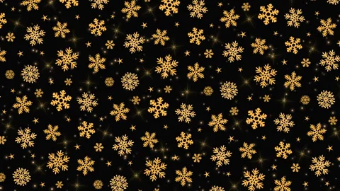 Gold snowflakes on the black background Stock Footage 120598740