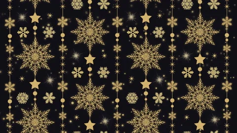 Gold snowflakes on the black background Stock Footage 122029503