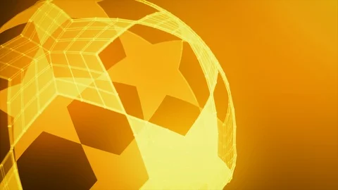Gold Soccer Ball Stars Loopable Rotation Stock Footage 117136090